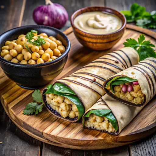 Izgara Patlıcan ve Nohutlu Tahinli Dürüm