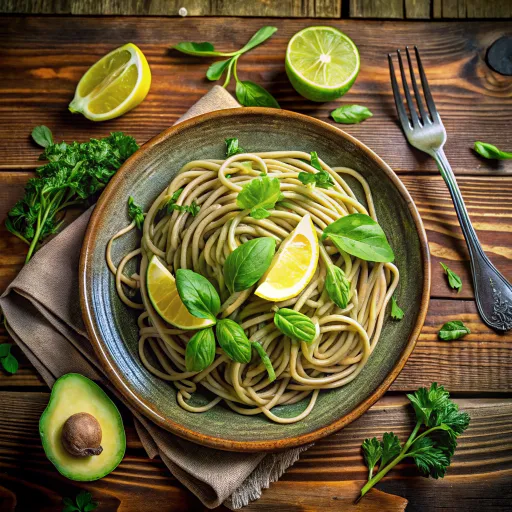 Avokadolu Tam Buğday Erişte Salatası